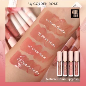 رژ لب مایع براق گلدن رز Golden Rose سری Nude Look شماره 04 رنگ Peachy Nude