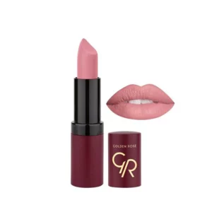 رژ لب جامد مات گلدن رز مدل VELVET شماره 10 رنگ کالباسی روشن