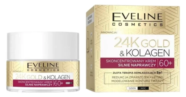 کرم 24K Gold اولاین +60 تغذیه‌کننده و ضدچروک حجم 50 میلی‌لیتر 