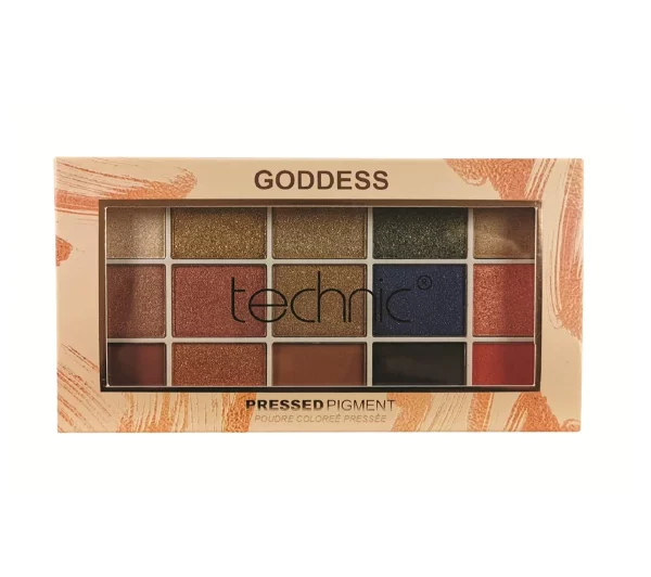 پالت سایه گادنس تکنیک 15 رنگ مدل Goddess Pressed Pigment حجم 30 گرم 
