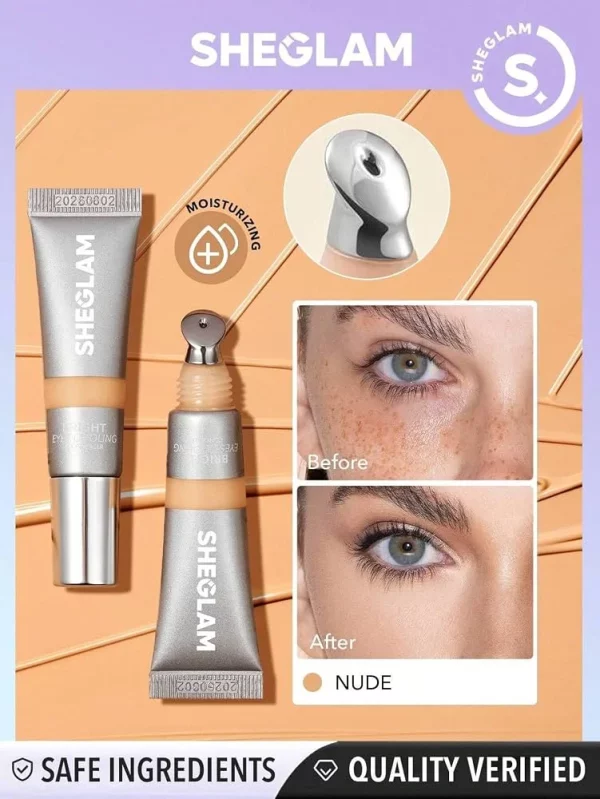 کانسیلر سرفلزی شیگلم خنک‌کننده و آبرسان مدل Bright Eyes حجم 15 گرم 