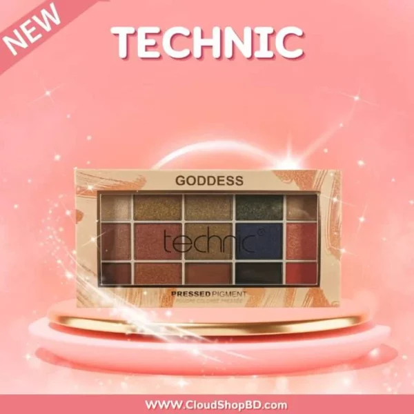 پالت سایه گادنس تکنیک 15 رنگ مدل Goddess Pressed Pigment حجم 30 گرم 