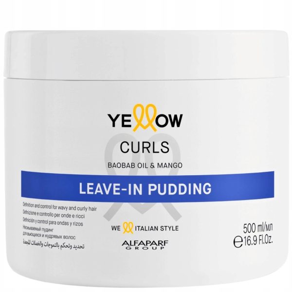 کرم مو فر آلفاپرف مدل YELLOW CURLS LEAVE-IN PUDDING حجم 500 میل