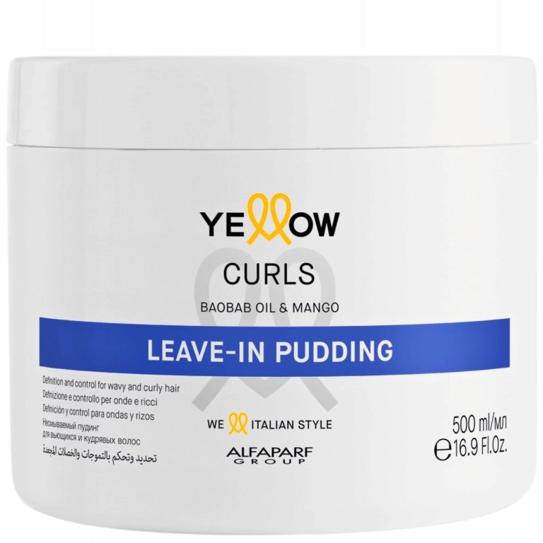 کرم مو فر آلفاپرف مدل YELLOW CURLS LEAVE-IN PUDDING حجم 500 میل