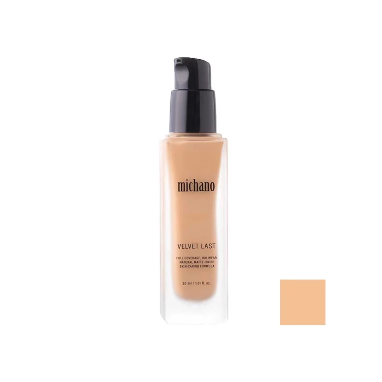 کرم پودر مات میچانو مدل VELVET LAST شماره MF-05 رنگ HONEY BEIGE حجم 30 میل