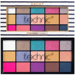 پالت سایه Vacay تکنیک مدل Vacay Pressed Pigment 15 رنگ حجم 22.5 گرم 