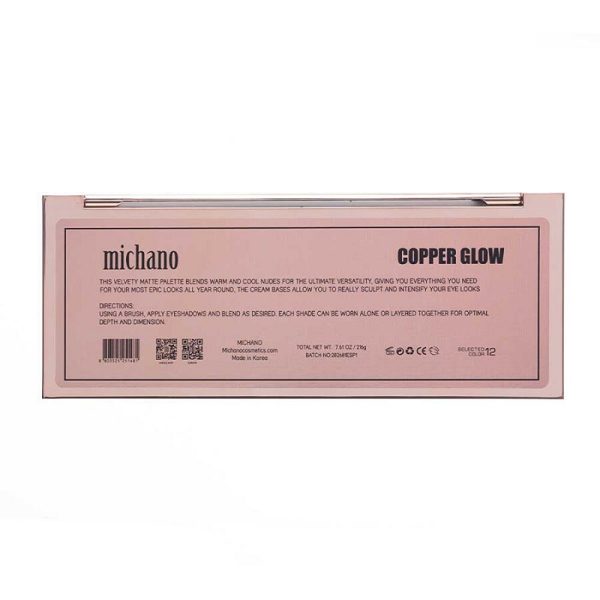 پالت سایه چشم ۱۲ رنگ میچانو مدل Copper Glow