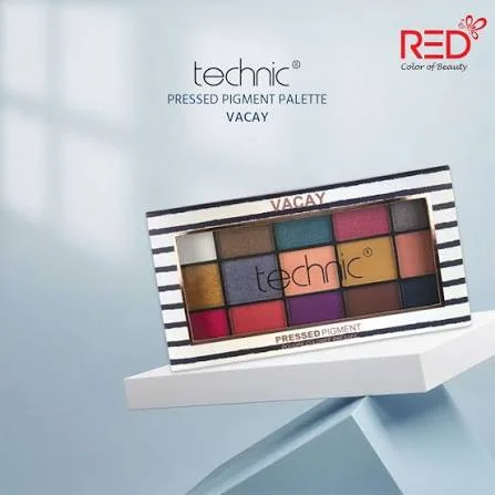 پالت سایه Vacay تکنیک مدل Vacay Pressed Pigment 15 رنگ حجم 22.5 گرم 