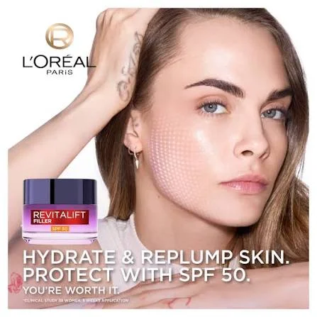 کرم ضد‌چروک ریوتالیفت لورآل پاریس فیلر هیالورونیک اسید SPF50 حجم 50 میلی‌لیتر