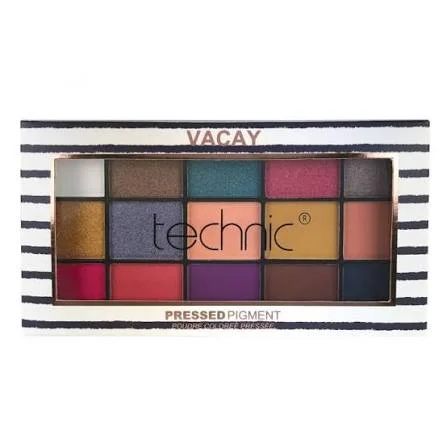 پالت سایه Vacay تکنیک مدل Vacay Pressed Pigment 15 رنگ حجم 22.5 گرم 
