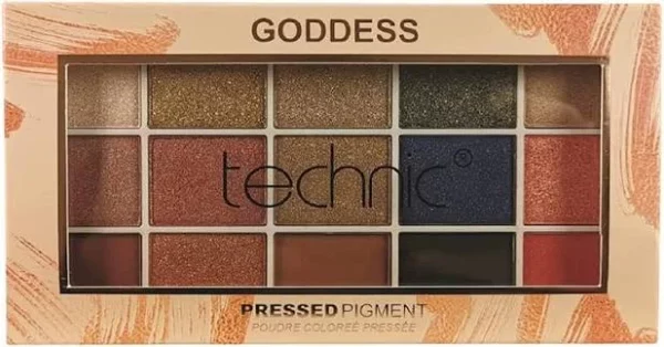 پالت سایه گادنس تکنیک 15 رنگ مدل Goddess Pressed Pigment حجم 30 گرم 