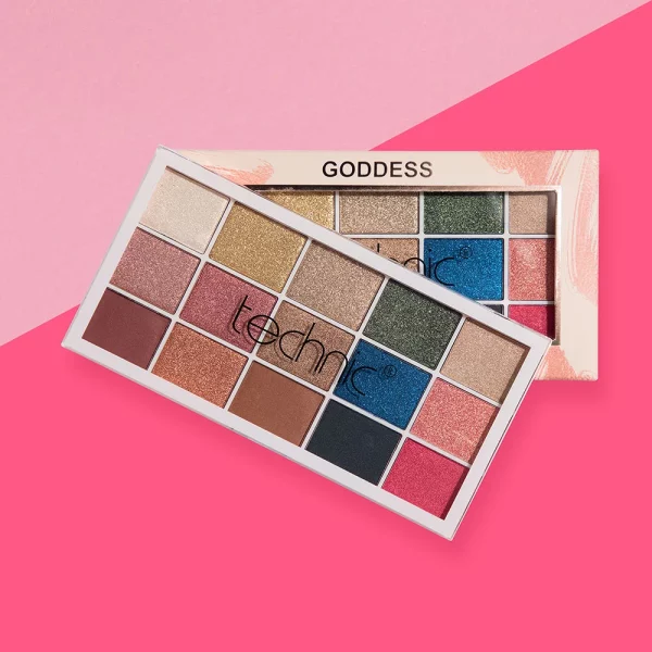 پالت سایه گادنس تکنیک 15 رنگ مدل Goddess Pressed Pigment حجم 30 گرم 