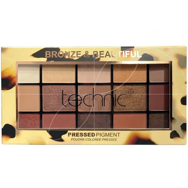پالت سایه Bronze&Beautiful تکنیک سایه چشم 15 رنگ حجم 22.5 گرم 