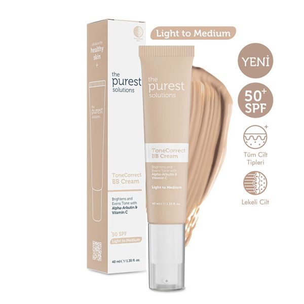 بی‌بی‌کرم ضد لک و اصلاح‌کننده رنگ پوست د پیورست سلوشنز با SPF50+ حجم ۴۰ میل
