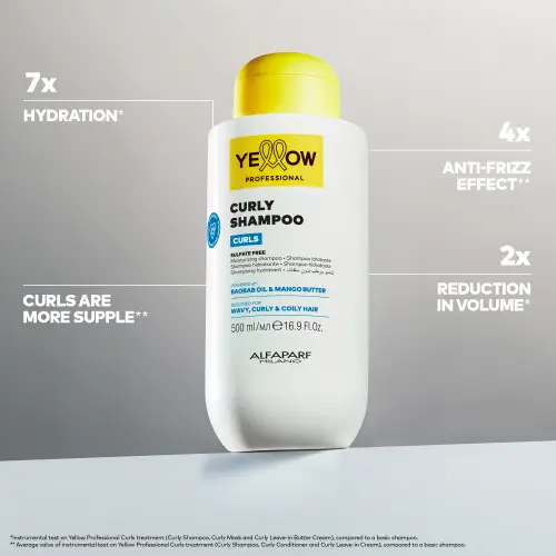 شامپو موی فر یلو YELLOW Curls حجم 500 میلی‌لیتر