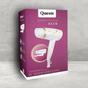 سشوار مسافرتی 1600 وات کویین Queen مدل HD360