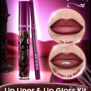 ست خط لب و لیپ گلاس شیکلم از کالکشن Dark Romantasy رنگ Rich Velvet