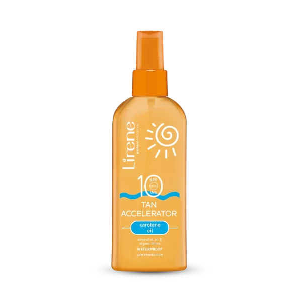 روغن تسریع‌کننده برنزه کننده لایرن حاوی روغن کاروتن SPF 10 حجم ۱۵۰ میل