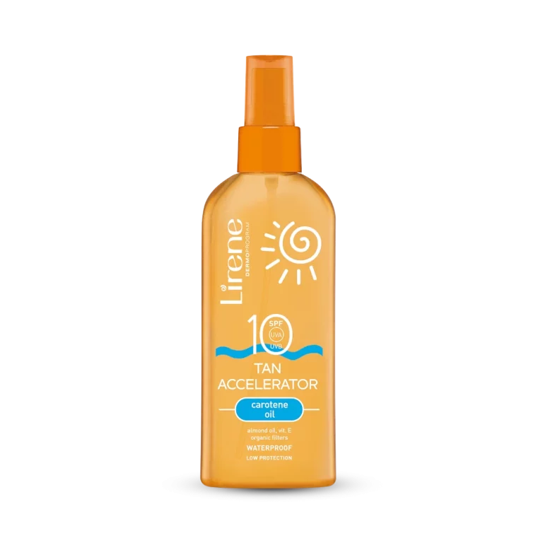 روغن تسریع‌کننده برنزه کننده لایرن حاوی روغن کاروتن SPF 10 حجم ۱۵۰ میل