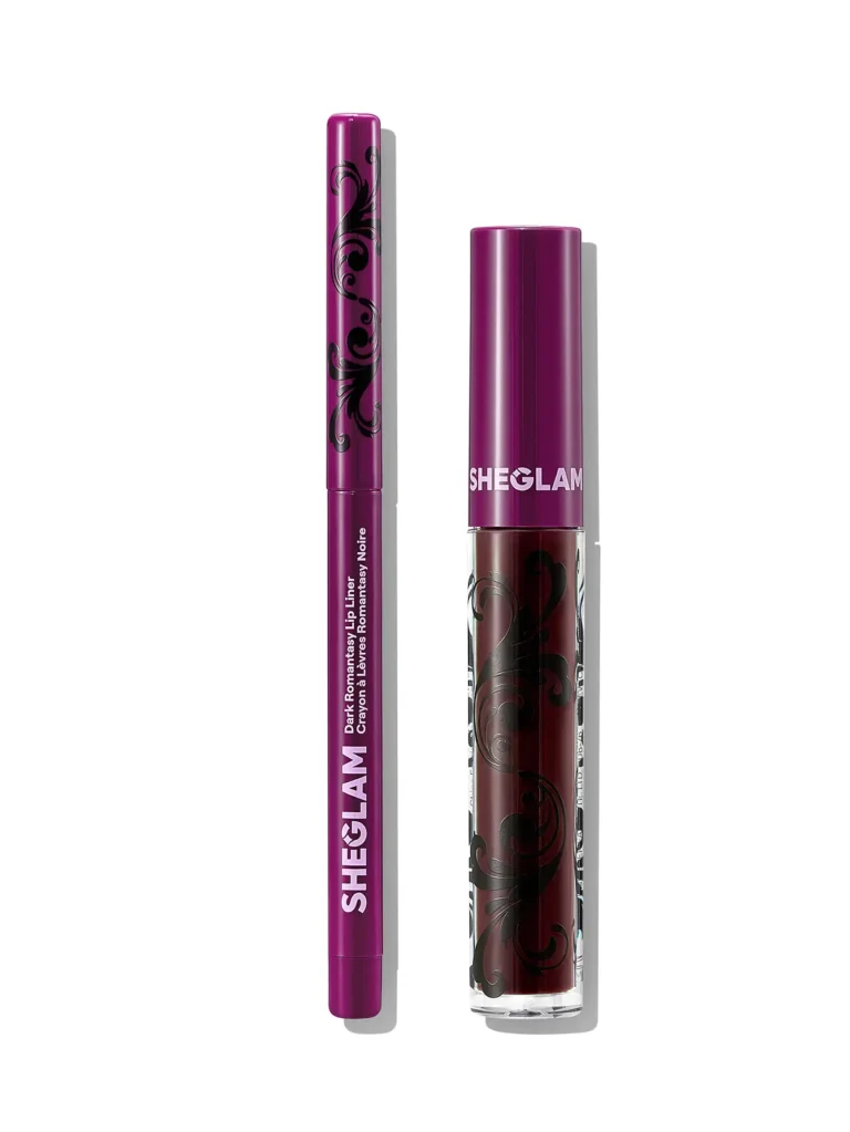 ست خط لب و لیپ گلاس شیکلم از کالکشن Dark Romantasy رنگ Rich Velvet