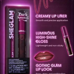 ست خط لب و لیپ گلاس شیکلم از کالکشن Dark Romantasy رنگ Rich Velvet