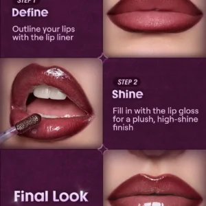 ست خط لب و لیپ گلاس شیکلم از کالکشن Dark Romantasy رنگ Rich Velvet