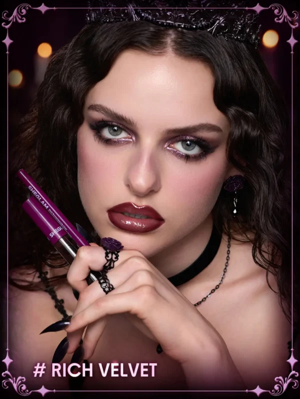 ست خط لب و لیپ گلاس شیکلم از کالکشن Dark Romantasy رنگ Rich Velvet
