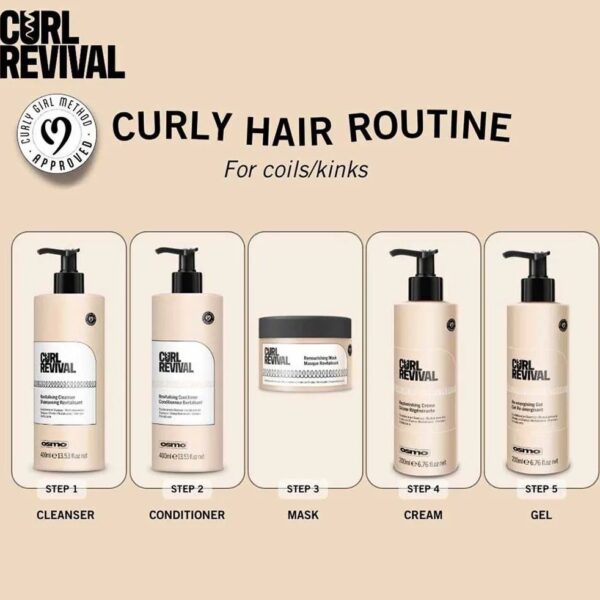 نرم کننده و احیا کننده موی فر اوسمو مدل Curl Revival حجم ۴۰۰ میل
